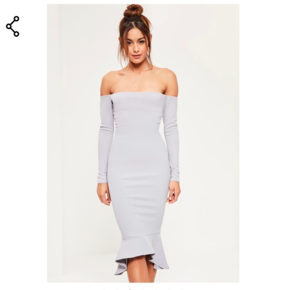BRAND NEW Missguided Bardot Fishtail Hem Dress